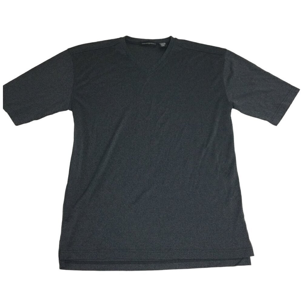 Jhane Barnes Black men's V-neck short sleeve tee shirt, Size Medium‎